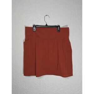 ATHLETA Action Skort in Dobby 16.5 Womens Large Orange Pockets Stretch Athletic